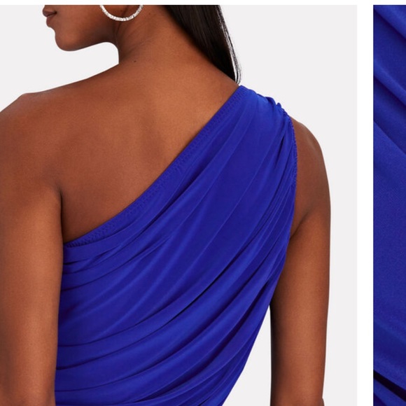 NWT Norma Kamali Blue Asymmetrical Wrap Top Size Small - Picture 3 of 5